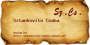 Sztankovits Csaba névjegykártya