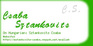 csaba sztankovits business card